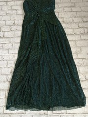 LULUS Glamorous Glitz Shiny Teal Green One Shoulder Maxi Dress Size S