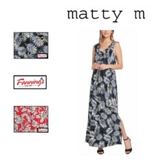 Matty M Ladies Women&rsquo;s Ruffle Front Maxi Dress C21