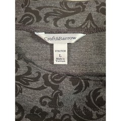Croft & Barrow Stretch Size Large Business Career Dress Black and Gray