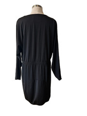 HENRIK VIBSKOV Black Bamboo/Elastane Shiny Jersey, Dolman Tunic Dress XS-M