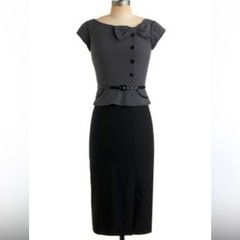 🍄‍🟫HOST PICK🍄‍🟫 Stop Staring Park Place Dress, Grey/Black, Size 16, EUC