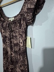 Pie In The Sky Brown Paisley Babydoll Midi Dress Cottagecore Boho Y2K Style Sz S