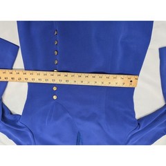 Vintage YL by Yair Bright Blue 100% Silk Dress w/ gold button accents Women sz 8