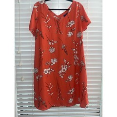 Apt. 9 Women&rsquo;s Orange White Floral Sheath Dress NWT