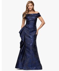 New Xscape Off Shoulder Navy Size 10P wedding guest dress
