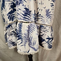 OCEAN DRIVE Size Medium Navy Tropical Coconut Girl Hawaiian Beach Mini Sundress