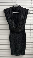 Papaya Long Black With silver Shimmer Formal Elegant Dress Size Medium