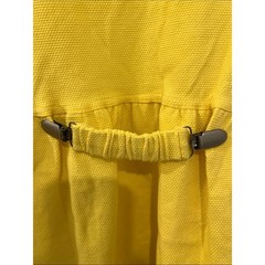 Vintage 1990s Maternite’ Yellow Maternity Mini Dress Daisy Embroidered Trim L