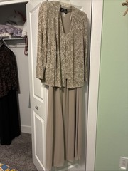 Alex Evenings Women&rsquo;s Special occasion Beige Jacket Dress, Size 18W