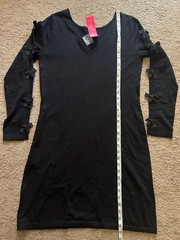 NWT Lilly Pulitzer LARGE Edina Sweater Dress in Black w/ Bow Trim