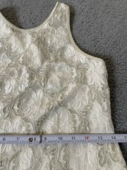 Floral Halter Neck Maxi Dress Sz S Ivory Beige Crossover Back Sequins Party