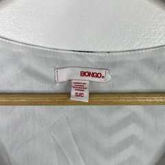 BONGO Black White Chevron Cap Sleeve Empire Waist Knee Length Dress Size Small