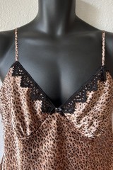Gilligan O’ Malley Leopard Print Black Lace Slip Dress / Nightie M Grunge