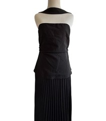 Commense Choker Design Pleated Panel Black Dress Size M Party Evening Cocktail