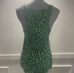 PINK Victoria&rsquo;s Secret Green Black Leopard Knit Bodycon Scoop Strappy M