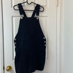 Hot Topic Black Overall Pinafore Mini Dress