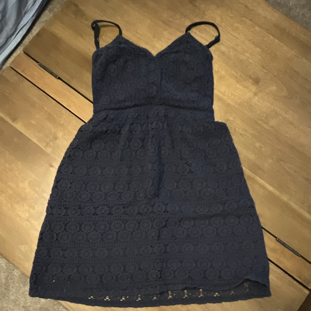 Abercrombie & Fitch Women&rsquo;s Black Lace Mini Sundress Sweetheart Strappy XS