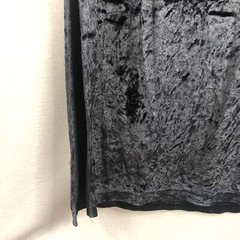 Black Velvet Maxi Dress Womens Medium Stretch Velour Whimsygoth Y2K Travelsmith