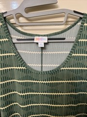 Lularoe Dani dress XL sleeveless green tan striped geometric patterns NWT festiv