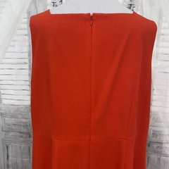 Kasper Sz 18W Plus Scarlet Red Solid Red Sheath Sleeveless Dress Square Neck B5