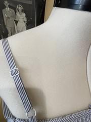 Levi&rsquo;s Blue White Striped Smocked Button Front Midi Sundress Size L
