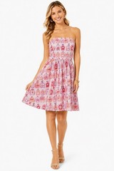 Lilly Pulitzer Lottie Perfume Bottle 100% Cotton Strapless Dress Sz 12