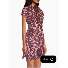 Milly Revolve Saks Sequin Embroidered Pink Floral Cocktail Dress NWT Size 2