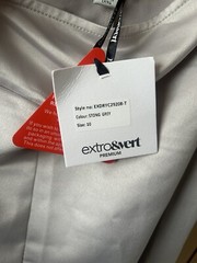 Extro & Vert Tall One Shoulder Maxi Dress With Split Stone Grey Satin – UK 10