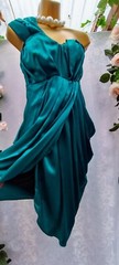 Roksanda Ilincic Whistles Size 12 One Shoulder Grecian Teal Silk Dress £325 New