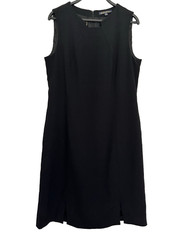 Brooks Brothers Loro Piana Sheath Dress Women’s 14 Black Stretch Wool Silk Lined