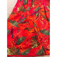 Rachel Zoe Linen Tropical Monstera Blend Maxi Dress Beach Resort Vacation Sz L