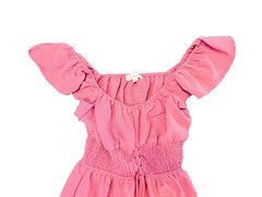 Pie In The Sky Women&rsquo;s Maxi Dress – Size Small – Pink Off Shoulder Smocked Boho