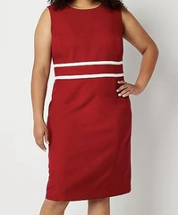 Black Label by Evan-Picone Womens Plus 16W Sleeveless Sheath Red Dress