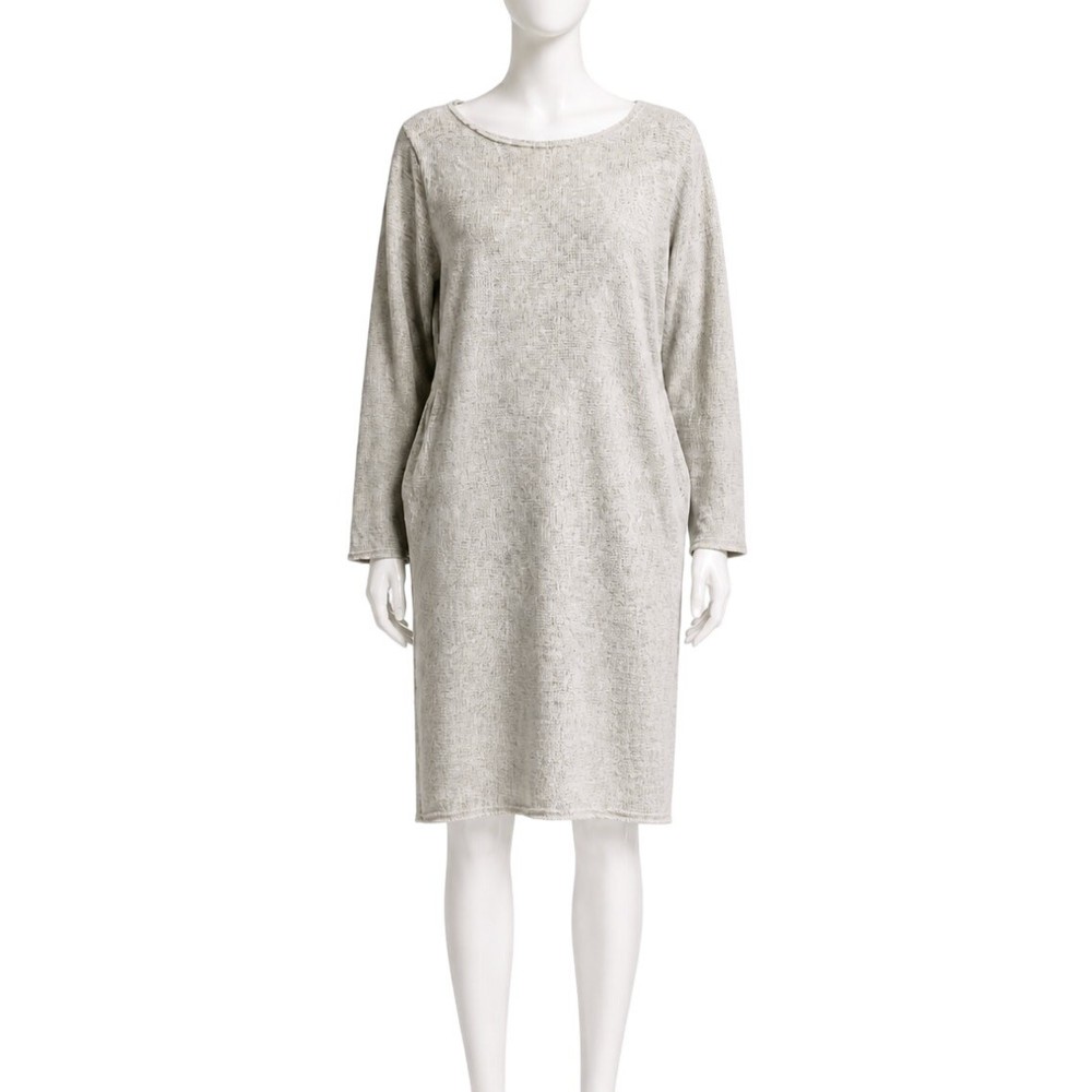 Anthropologie MOTH Midi Tunic Dress LP Beige Long Sleeve Side Pocket Minimalist