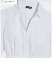 NWT Vineyard Vines Anne Eyelet Shirtdress Size 8 Color-White