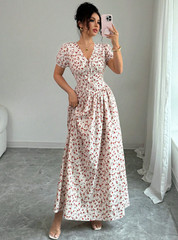 Brand New Floral Floaty Summer Vacation Holiday Wedding Races Ditsy Dress