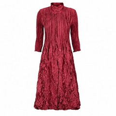NWT Alquema Metallic Nehru Coat Dress Ruby Red 2 US 12-14