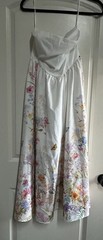 Skyraze White Floral Strapless Dress, Women&rsquo;s Sz M Garden Party Picnic Outfit
