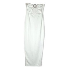 Michael Costello x Revolve Erin Strapless Midi Dress in White Womens Size XS