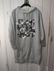 Michael Kors MK Silver Logo Hooded pullover Style Dress Sweatshirt Sz S