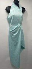 Women&rsquo;s Side Zip Sleeveless V Neck Solid Teal Green Dress Size Not Available