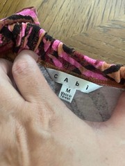 CAbi Pink and Black Abstract Animal Print Sleeveless V-Neck Maxi Dress Style 109