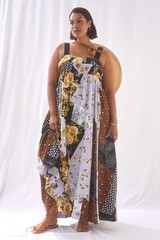 Anthropologie Patchwork Maxi Dress Mixed Print Maeve Floral Size 1X NEW