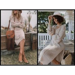 💕SPELL & THE GYPSY💕 Knit Midi Sweater Dress ~ Stone Small/Medium NWT