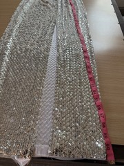Cache White Sequin Open Back Formal Gown Dress Size 6 Altered Prom Gala Evening