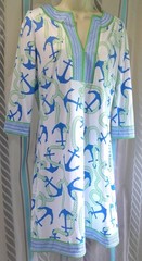 « Gretchen Scott » Split Neck DRESS « Anchors Away » Woman Sz S (Sz 6)
