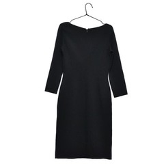 Celine Finition Main Wool Elastane Designer Black Dress Size 38 Made in France