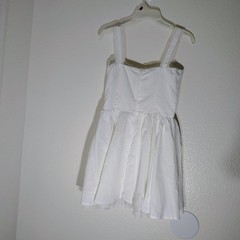 White Lace Corset Style Mini Dress | Cottagecore Fairycore | Size M Fit& Flare