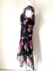 Y2K Speechless Midi Dress Womens Sz 9 Black Floral Milkmaid Fairy Romantic