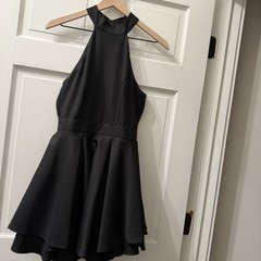 LULUS Mini Dress Women Small Black Halter Skater Skirt